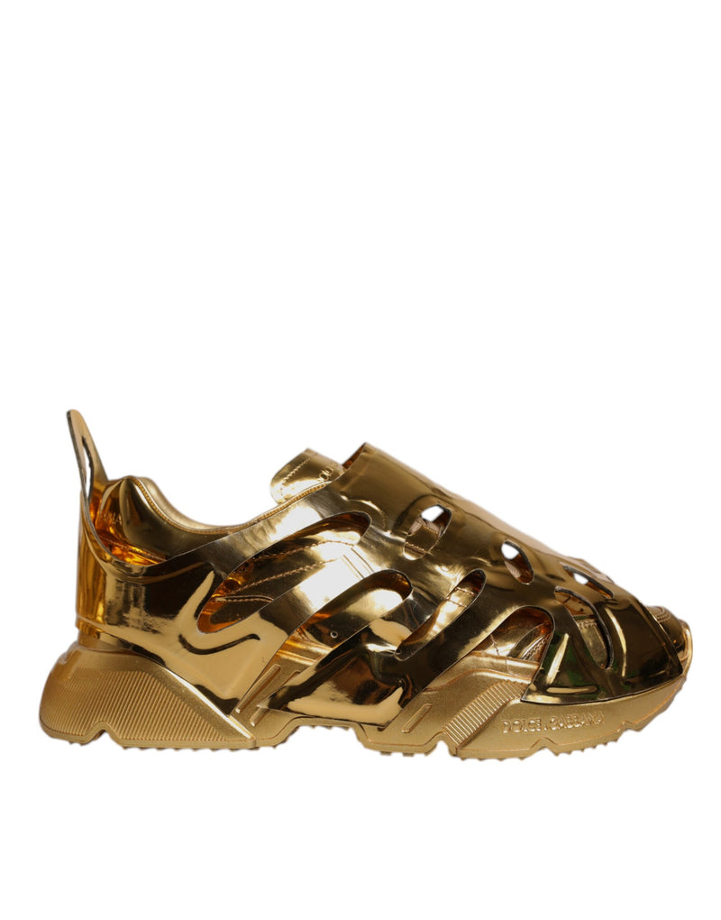 Dolce & Gabbana Gold Daymaster Leather Low Top Sneakers