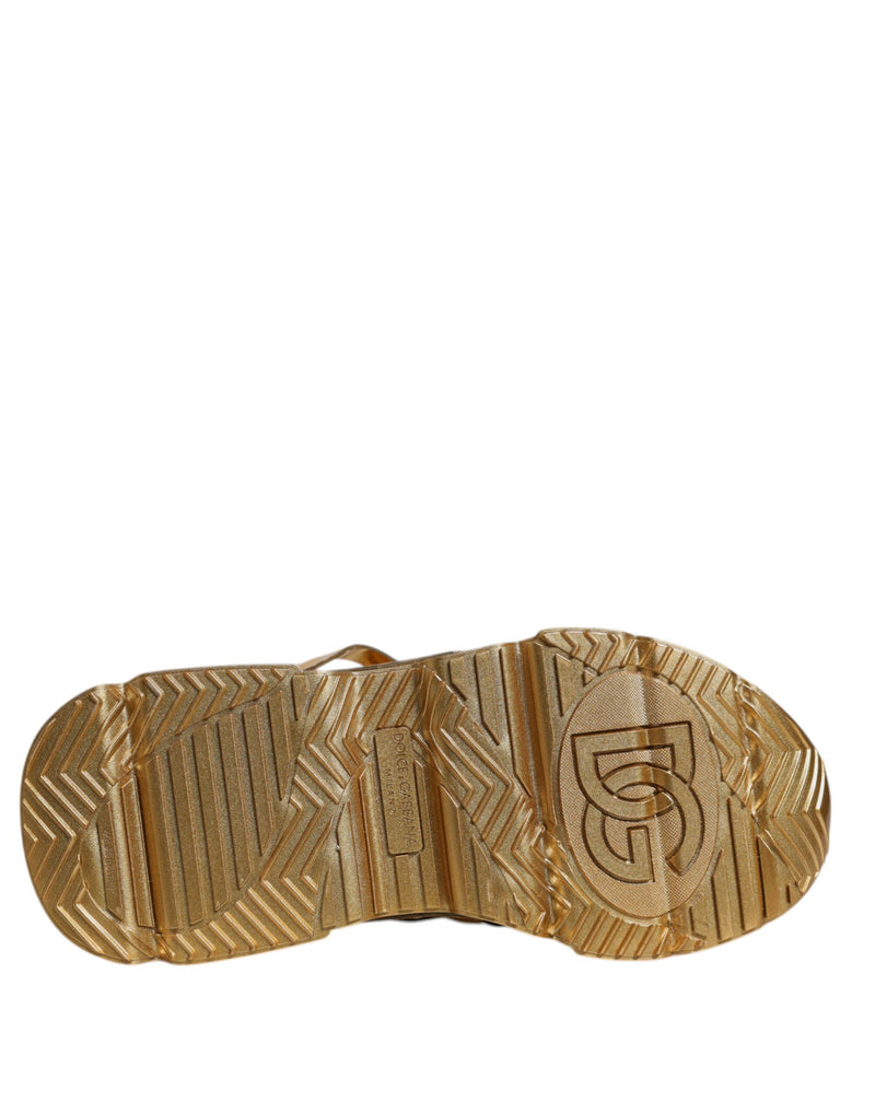 Dolce & Gabbana Gold Daymaster Leather Low Top Sneakers