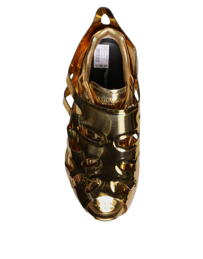 Dolce & Gabbana Gold Daymaster Leather Low Top Sneakers