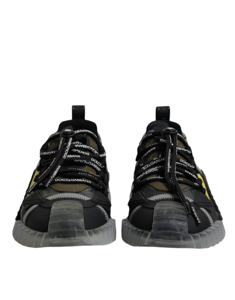 Dolce & Gabbana Black Green Camo NS1 Low Top Sneakers