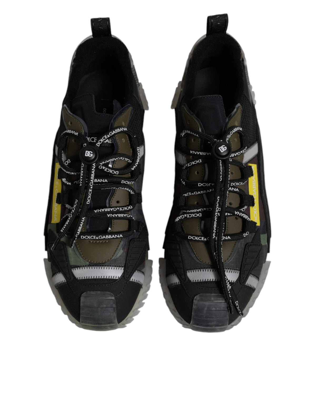 Dolce & Gabbana Black Green Camo NS1 Low Top Sneakers