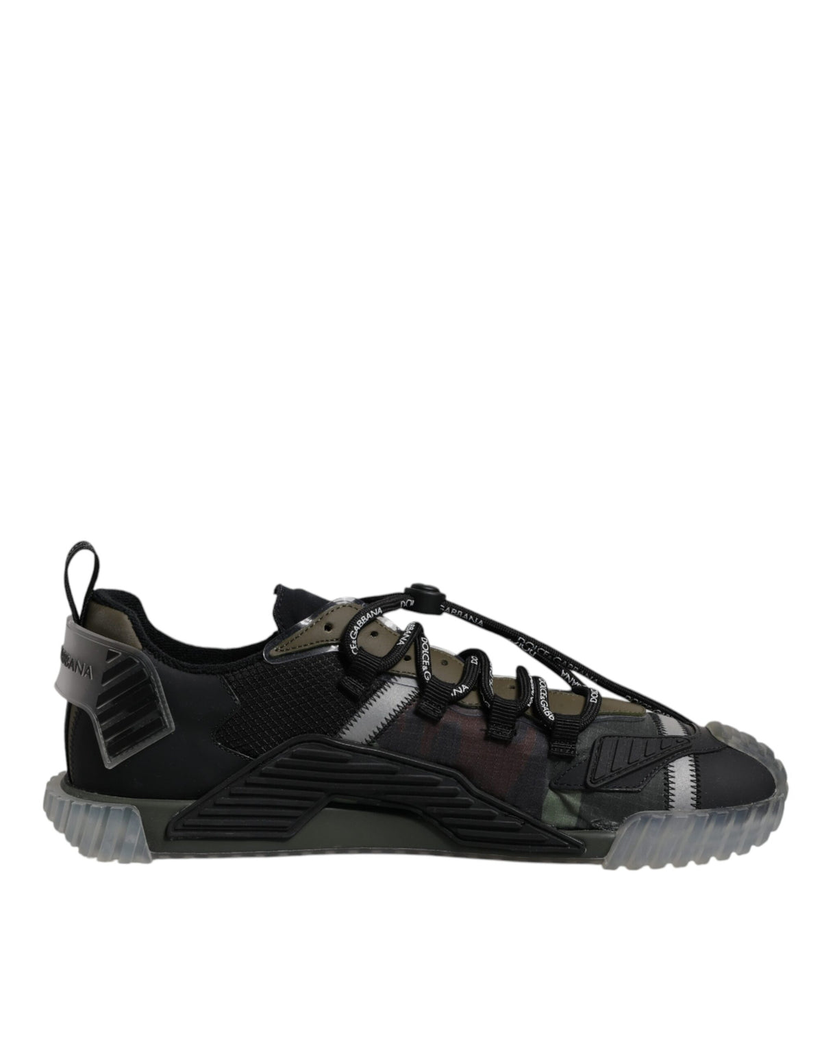 Dolce & Gabbana Black Green Camo NS1 Low Top Sneakers