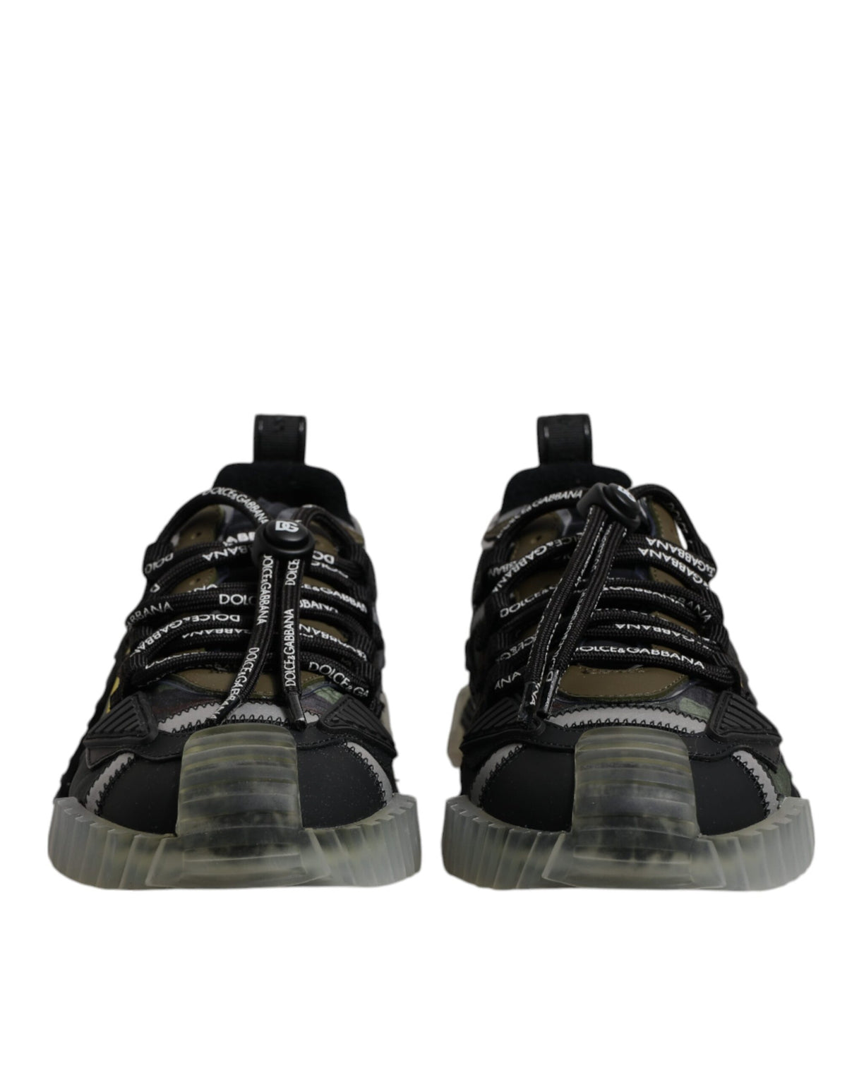 Dolce & Gabbana Black Green Camo NS1 Low Top Sneakers