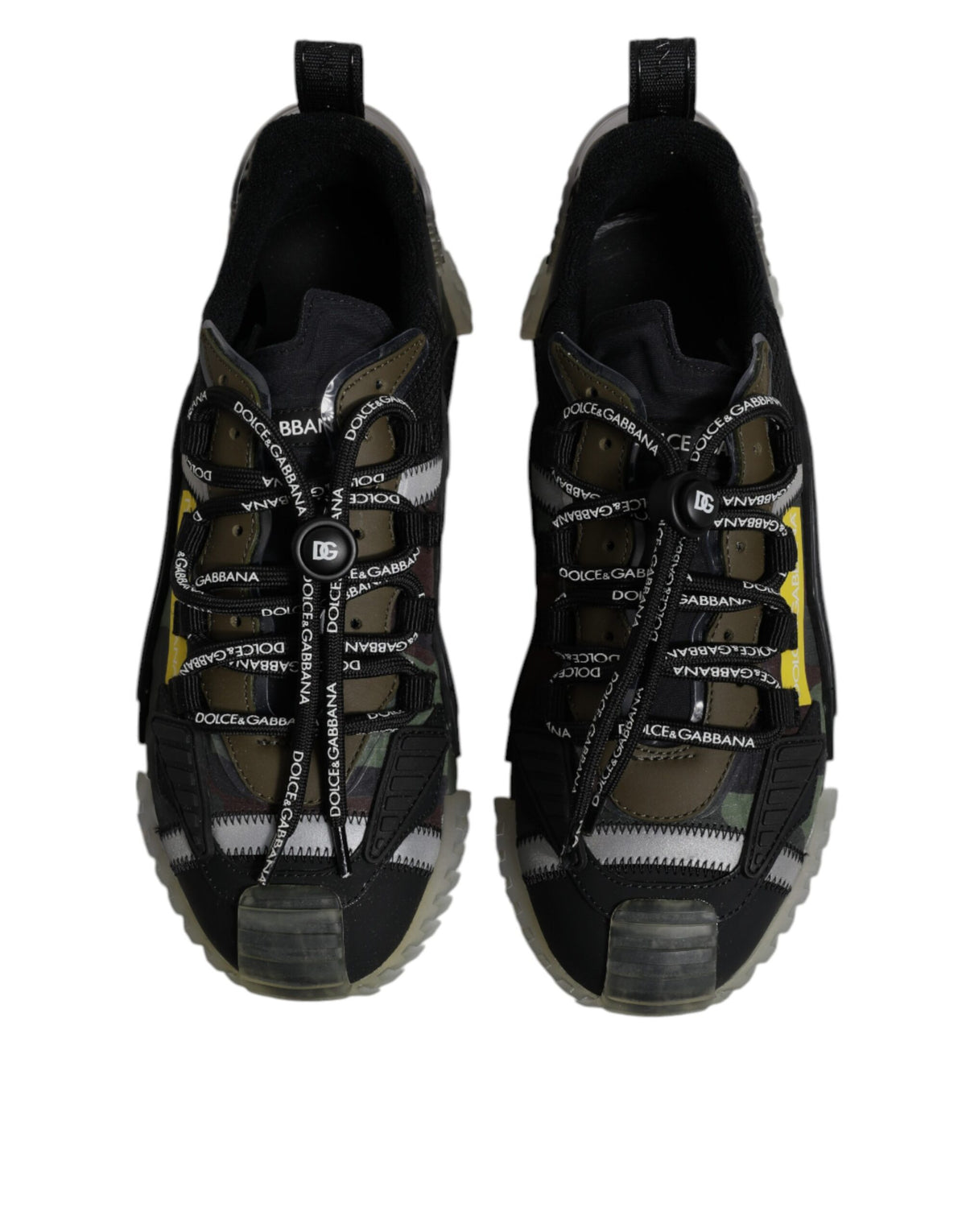 Dolce & Gabbana Black Green Camo NS1 Low Top Sneakers