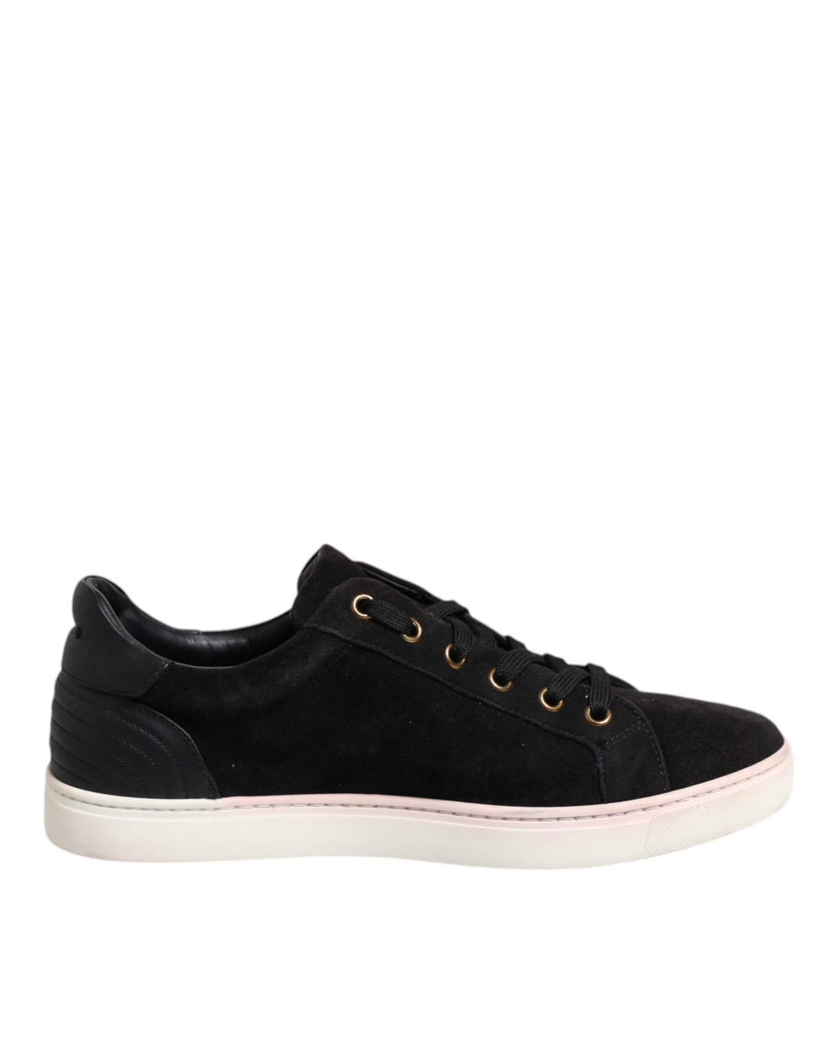Dolce & Gabbana Black Logo Suede Leather Men Sneakers