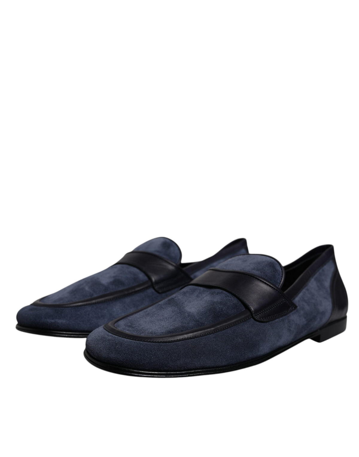 Dolce & Gabbana Ariosto Blue Suede Leather Moccasin Loafers