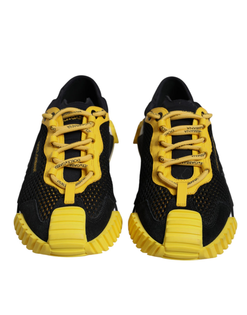 Dolce & Gabbana Black Yellow Low Top NS1 Sneakers