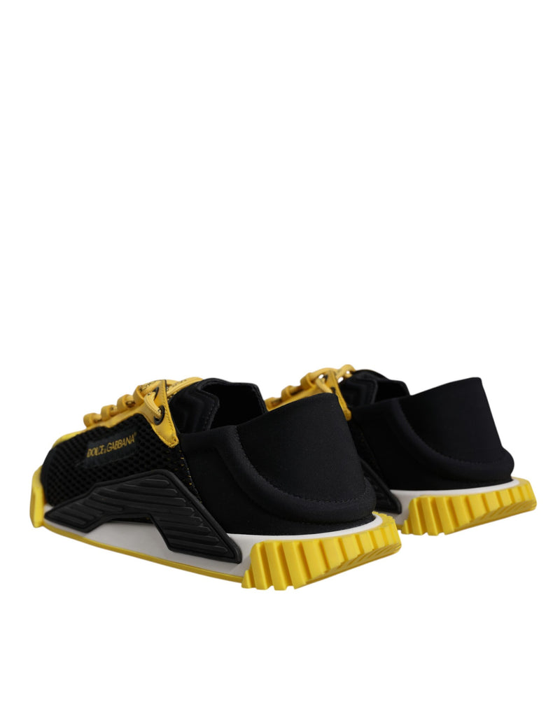 Dolce & Gabbana Black Yellow Low Top NS1 Sneakers