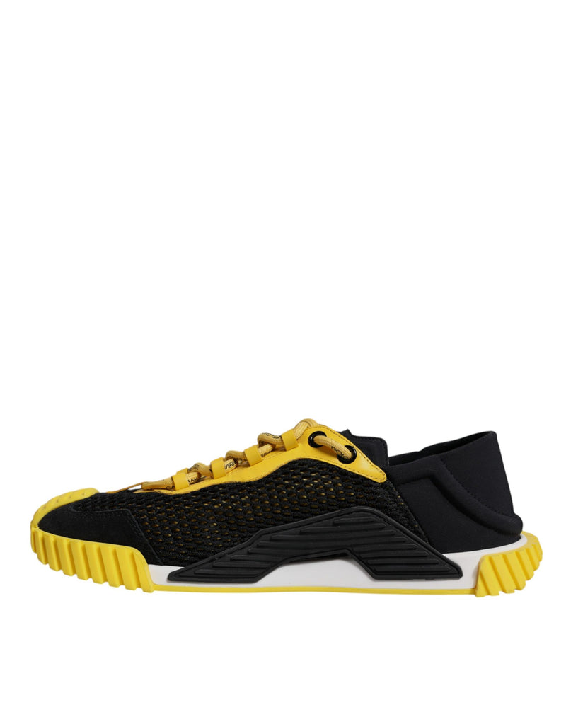Dolce & Gabbana Black Yellow Low Top NS1 Sneakers