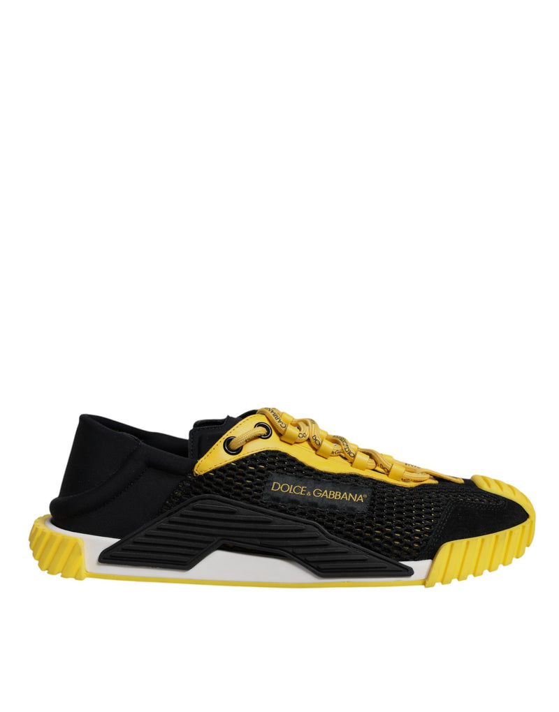 Dolce & Gabbana Black Yellow Low Top NS1 Sneakers