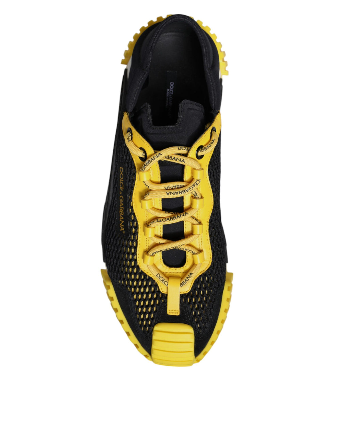 Dolce & Gabbana Black Yellow Low Top NS1 Sneakers