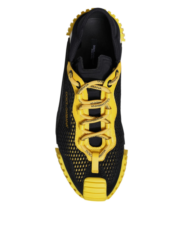 Dolce & Gabbana Black Yellow Low Top NS1 Sneakers