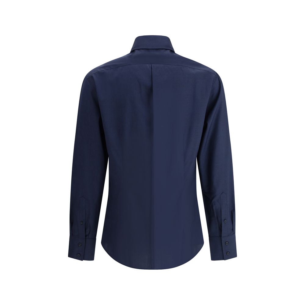 Chemise en Coton Bleue Brunello Cucinelli