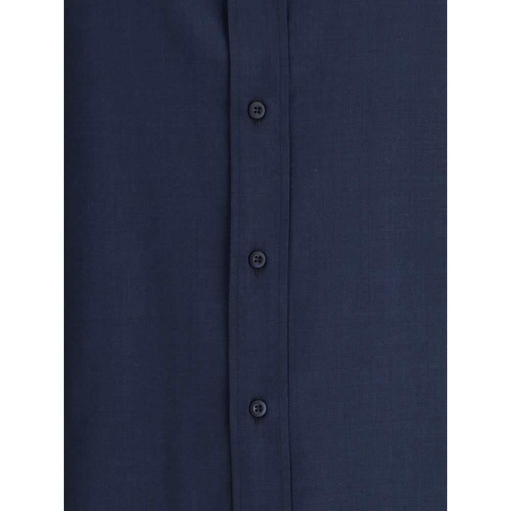 Chemise en Coton Bleue Brunello Cucinelli