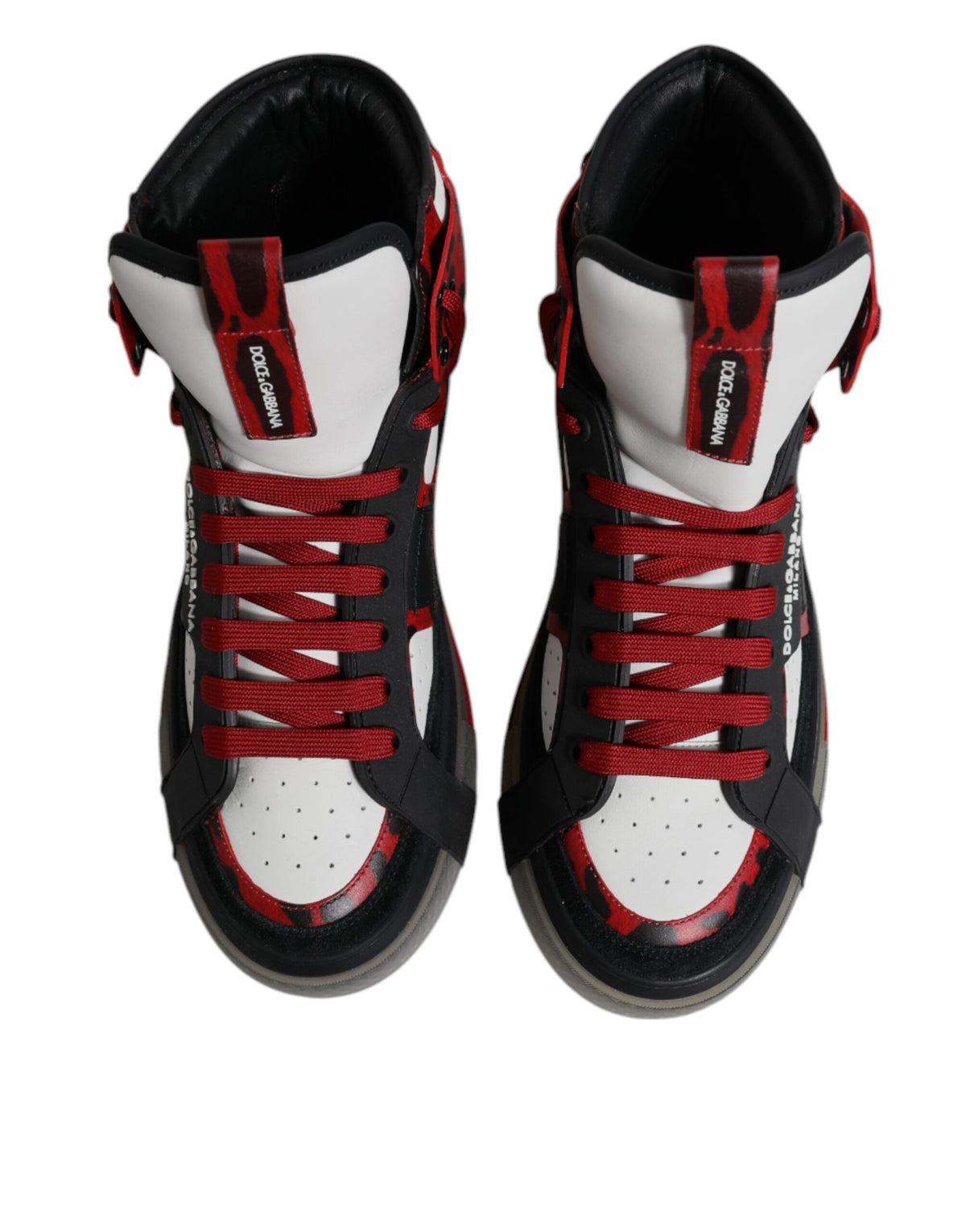 Dolce & Gabbana Multicolor Leather High Top Sneakers