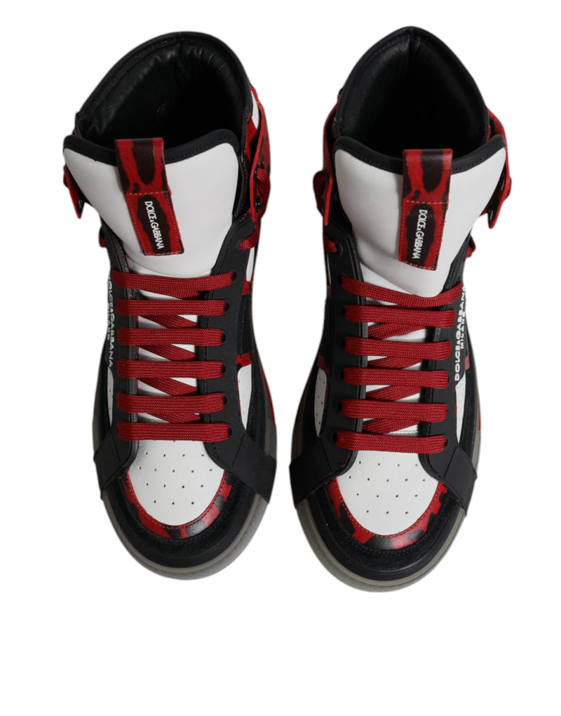Dolce & Gabbana Multicolor Leather High Top Sneakers