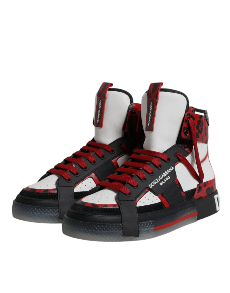 Dolce & Gabbana Multicolor Leather High Top Sneakers