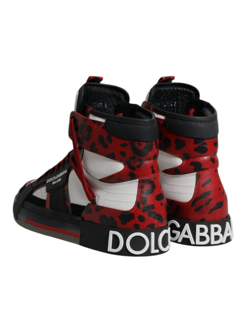 Dolce & Gabbana Multicolor Leather High Top Sneakers