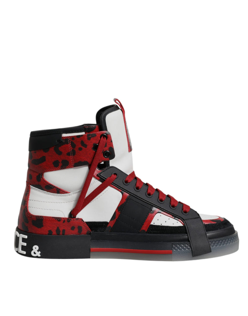Dolce & Gabbana Multicolor Leather High Top Sneakers