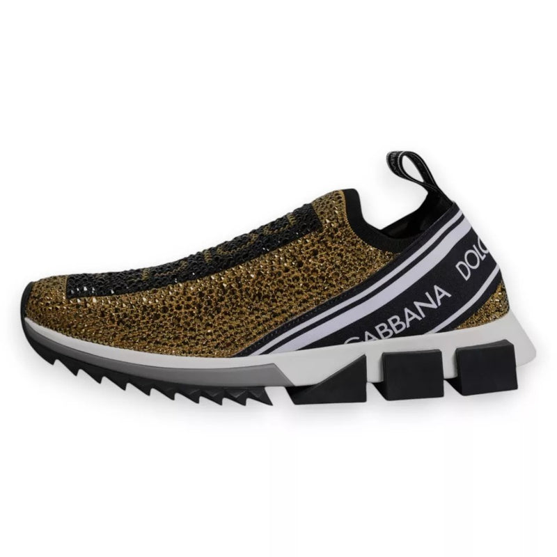 Dolce & Gabbana Sorrento Sneakers en Or avec Strass