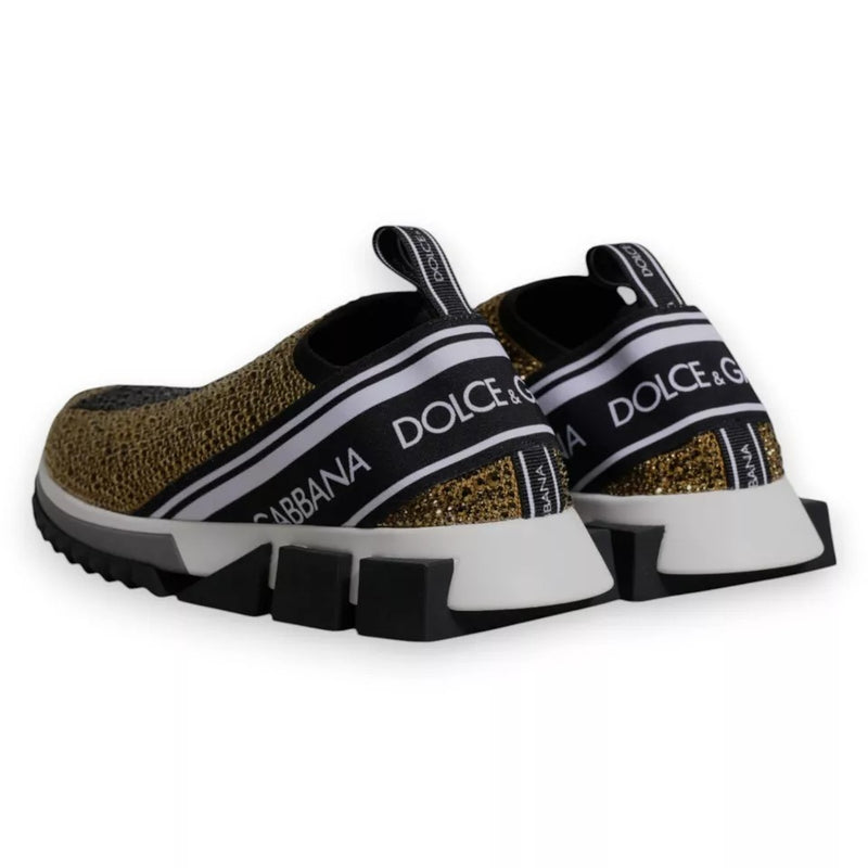 Dolce & Gabbana Sorrento Sneakers en Or avec Strass
