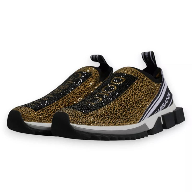 Dolce & Gabbana Sorrento Sneakers en Or avec Strass