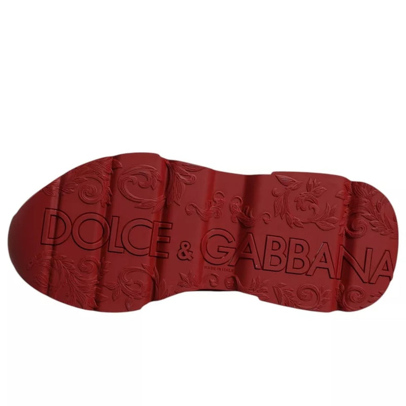 Dolce & Gabbana Red Leather Daymaster Low Top Sneakers