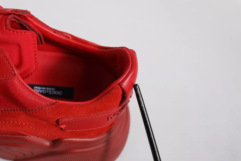 Dolce & Gabbana Red Leather Daymaster Low Top Sneakers