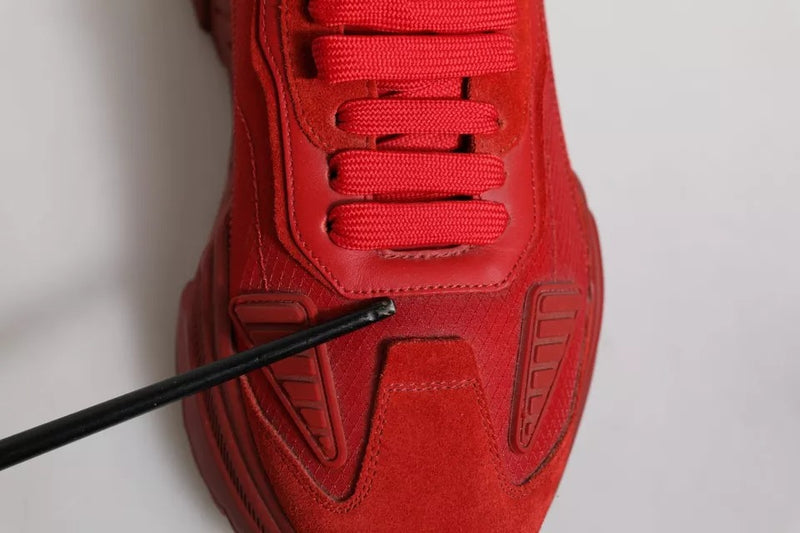 Dolce & Gabbana Red Leather Daymaster Low Top Sneakers