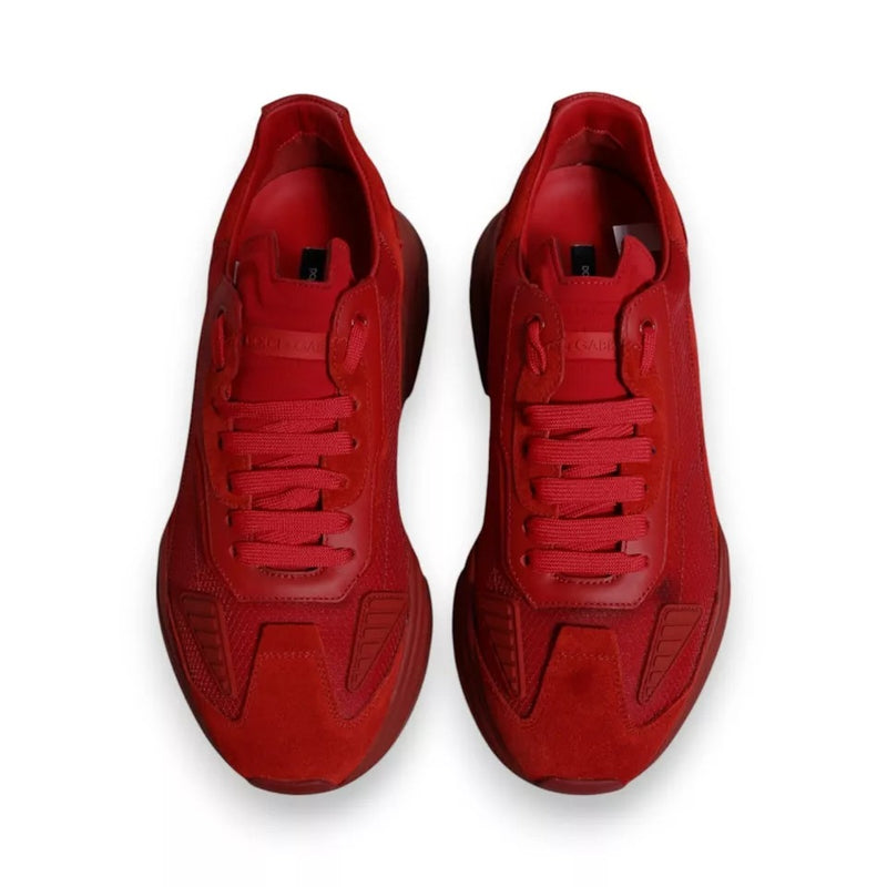 Dolce & Gabbana Red Leather Daymaster Low Top Sneakers