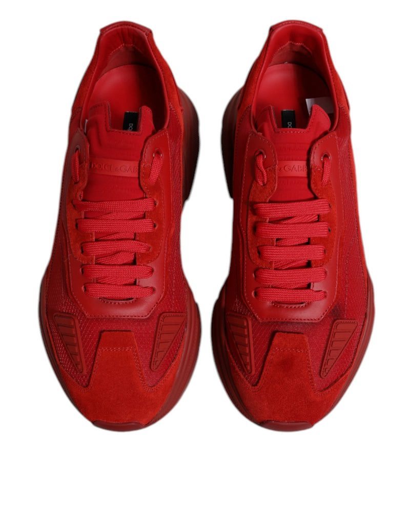Dolce & Gabbana Red Leather Daymaster Low Top Sneakers
