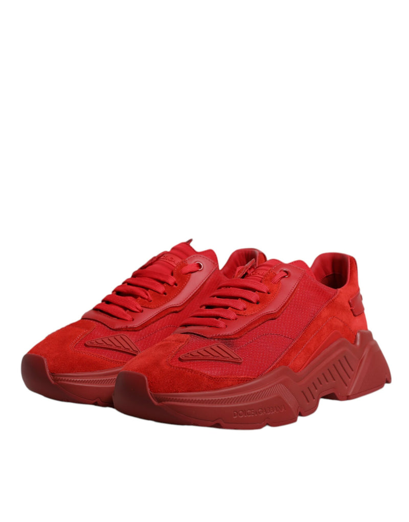 Dolce & Gabbana Red Leather Daymaster Low Top Sneakers