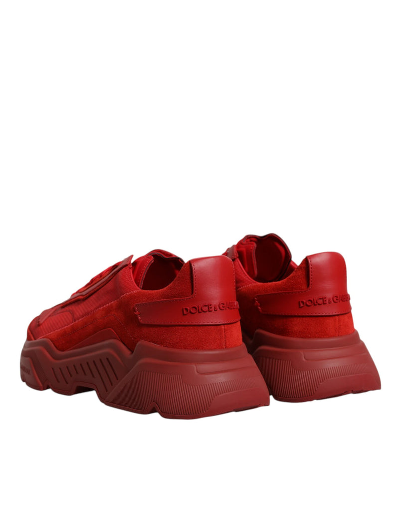 Dolce & Gabbana Red Leather Daymaster Low Top Sneakers