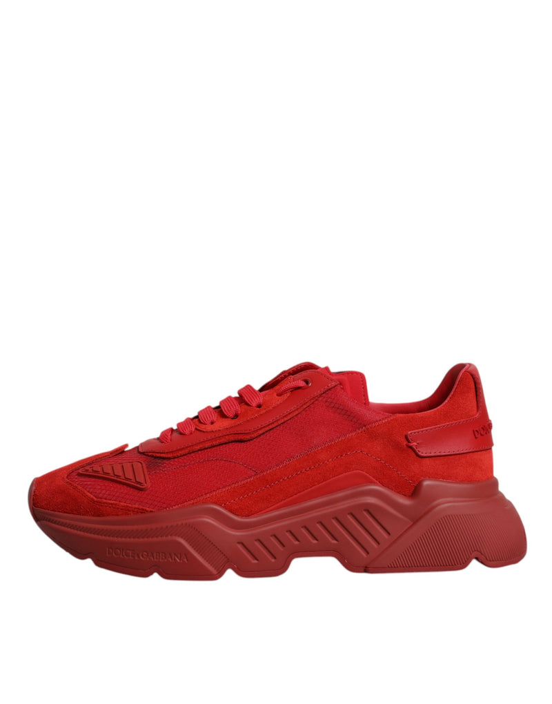 Dolce & Gabbana Red Leather Daymaster Low Top Sneakers