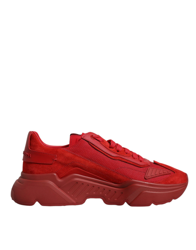 Dolce & Gabbana Red Leather Daymaster Low Top Sneakers