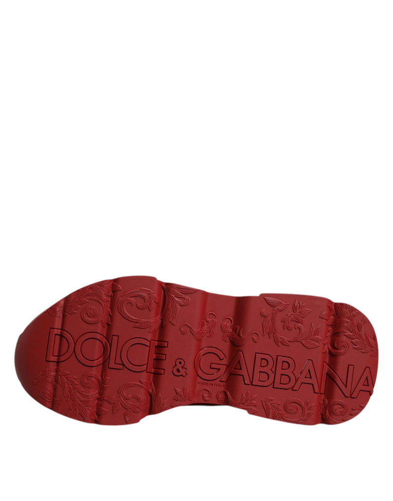 Dolce & Gabbana Red Leather Daymaster Low Top Sneakers