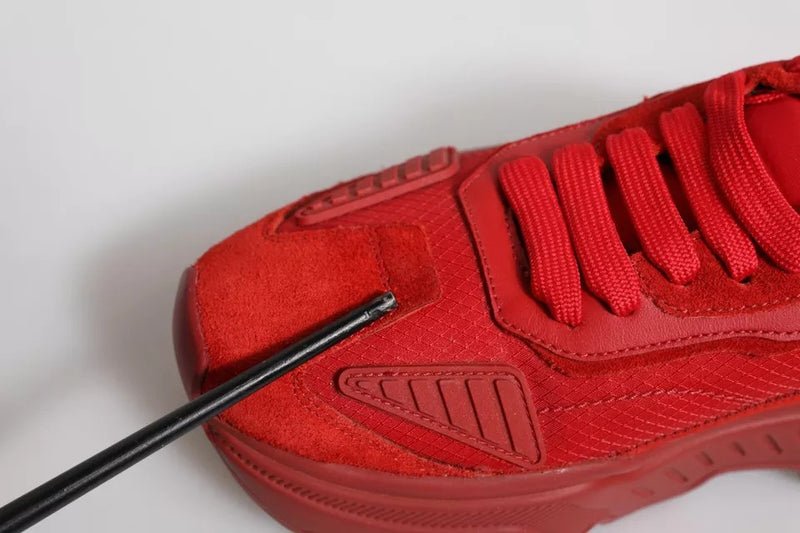 Dolce & Gabbana Red Leather Daymaster Low Top Sneakers