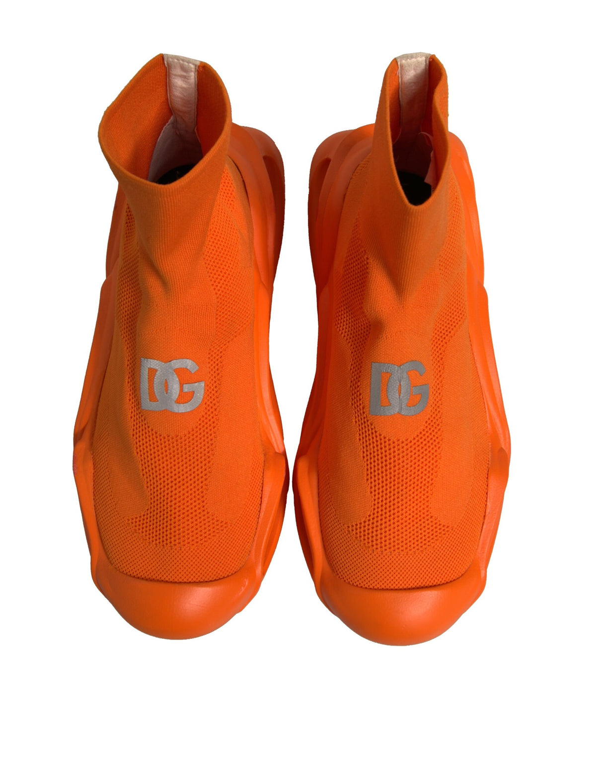 Dolce & Gabbana Orange Slip On Wave Socks Men Sneakers