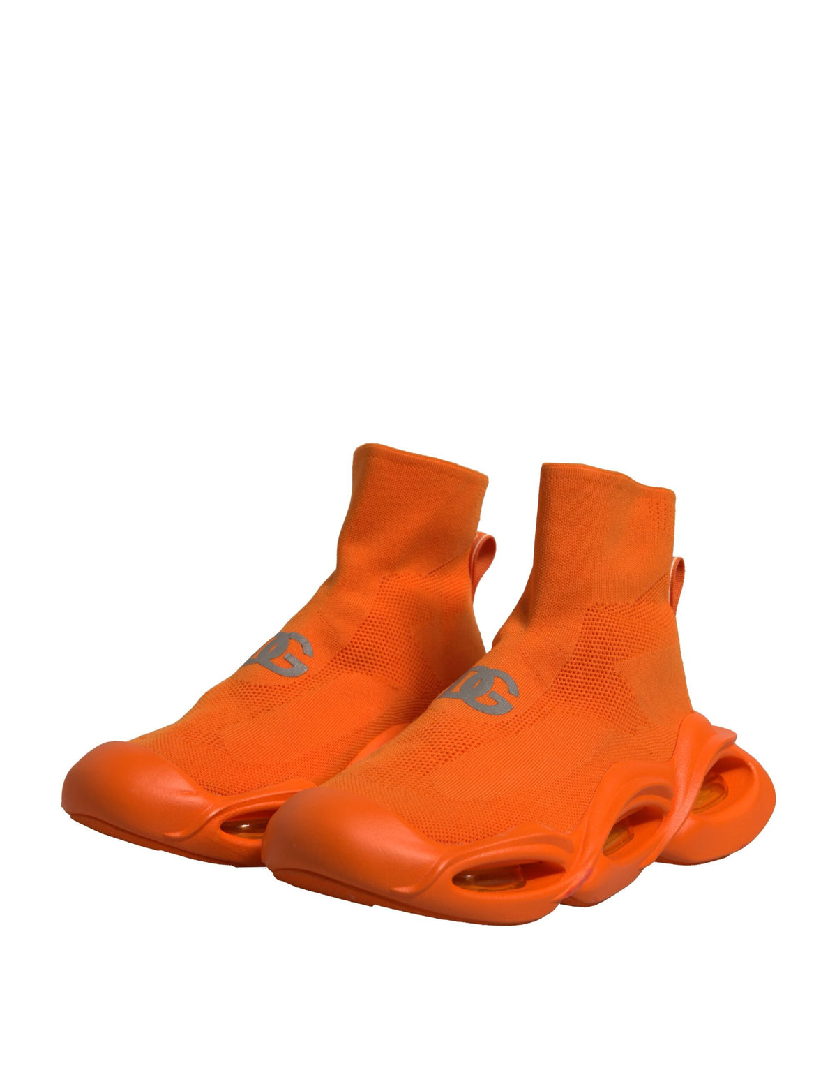 Dolce & Gabbana Orange Slip On Wave Socks Men Sneakers