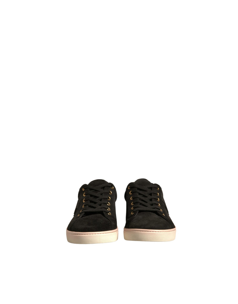 Dolce & Gabbana Black Logo Suede Leather Sneakers for Men