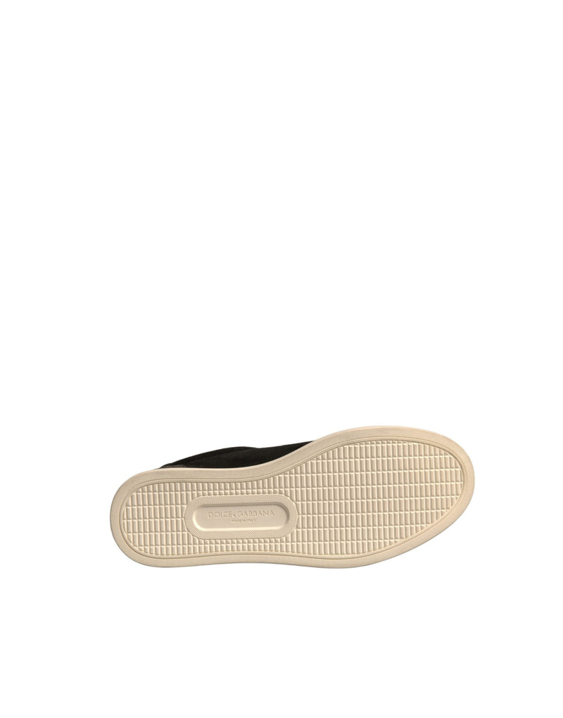 Dolce & Gabbana Black Logo Suede Leather Sneakers for Men