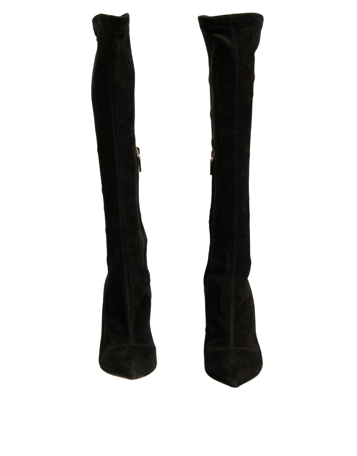 Dolce & Gabbana Black Suede Stiletto Knee High Boots