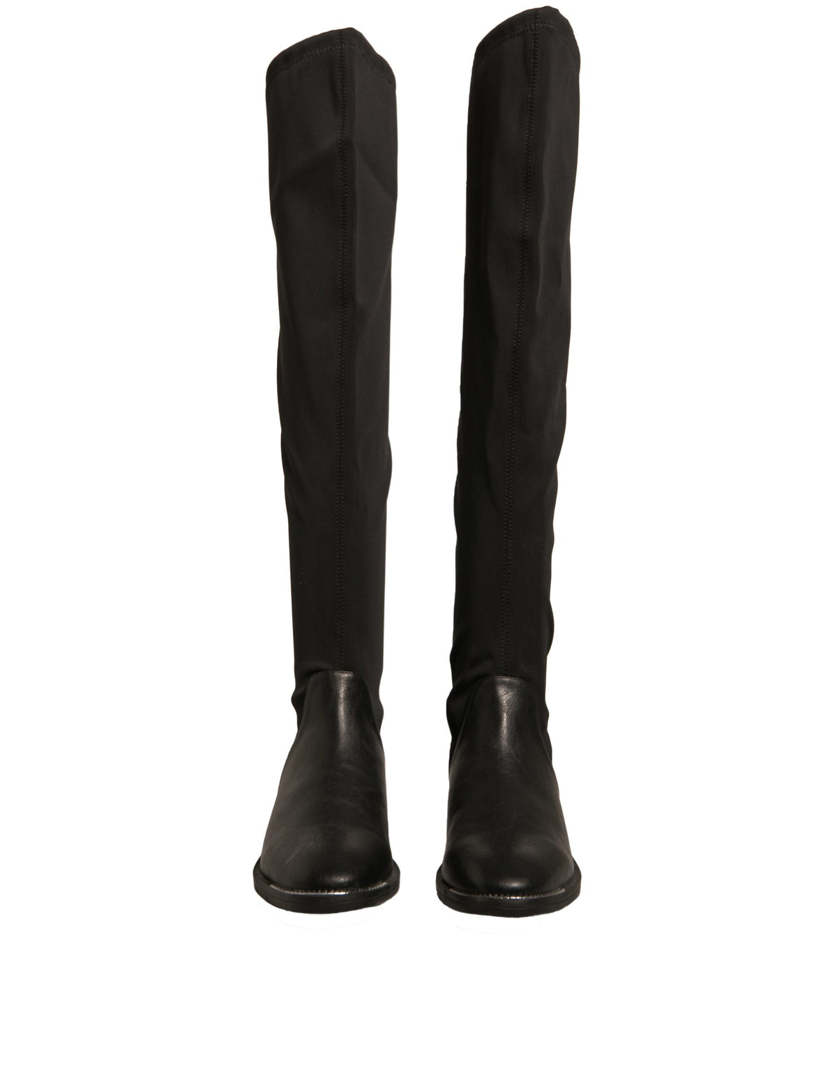 Bottes Hautes en Cuir Suédé Noires MY TWIN pour Femmes