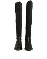 Bottes Hautes en Cuir Suédé Noires MY TWIN pour Femmes