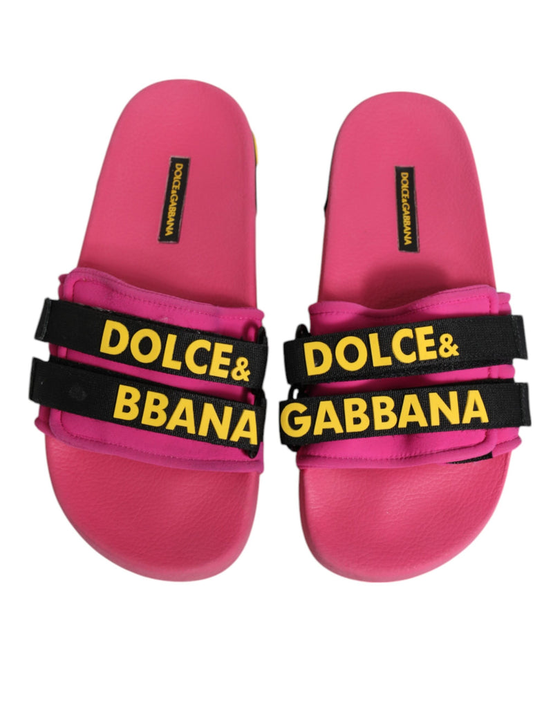 Dolce & Gabbana Fuchsia Neoprene Slides - Élégance et Confort