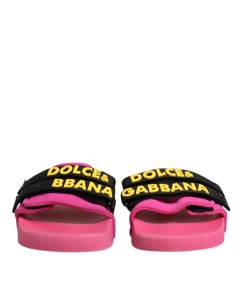 Dolce & Gabbana Fuchsia Neoprene Slides - Élégance et Confort