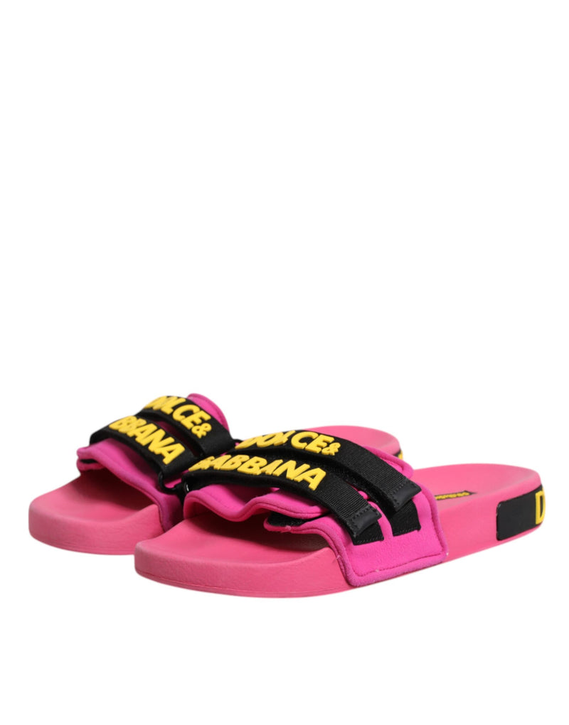 Dolce & Gabbana Fuchsia Neoprene Slides - Élégance et Confort