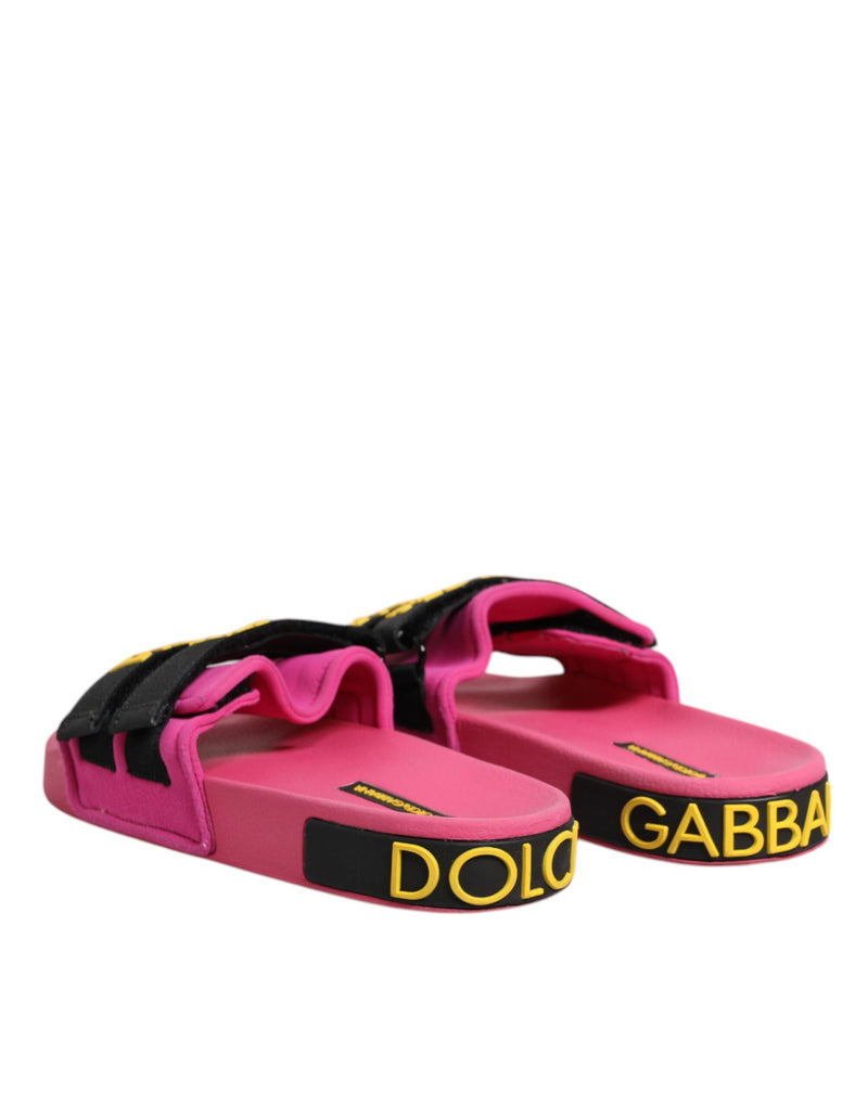 Dolce & Gabbana Fuchsia Neoprene Slides - Élégance et Confort