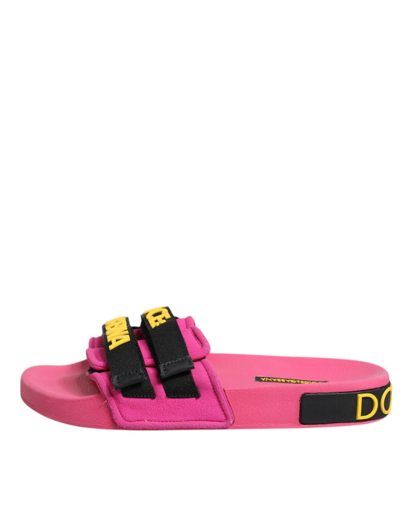 Dolce & Gabbana Fuchsia Neoprene Slides - Élégance et Confort