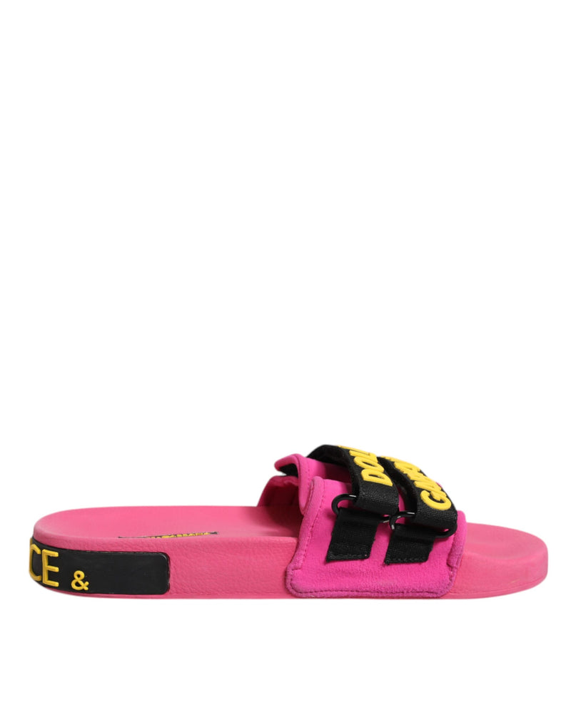 Dolce & Gabbana Fuchsia Neoprene Slides - Élégance et Confort